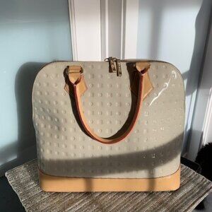 Arcadia Cappucino Satchel with Red Accent Trim